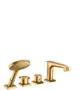 AXOR-HG-AXOR-Citterio-E-4-Loch-Wannenrandarmatur-mit-Thermostat-Brushed-Gold-Optic-36411250 gallery number 1